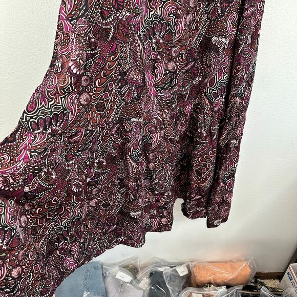 Anthropologie Maeve Lisabetta Maxi Dress Purple Boho Large - Picture 5 of 11